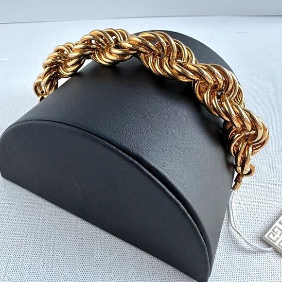 Bijoux Givenchy Gold Tone Rope Twist Bracelet 8" - Picture 7 of 13